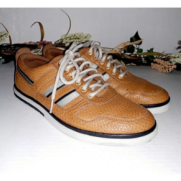 Rockport Tan Leather Lace-Up Slip-on Flat Loafer main image 12